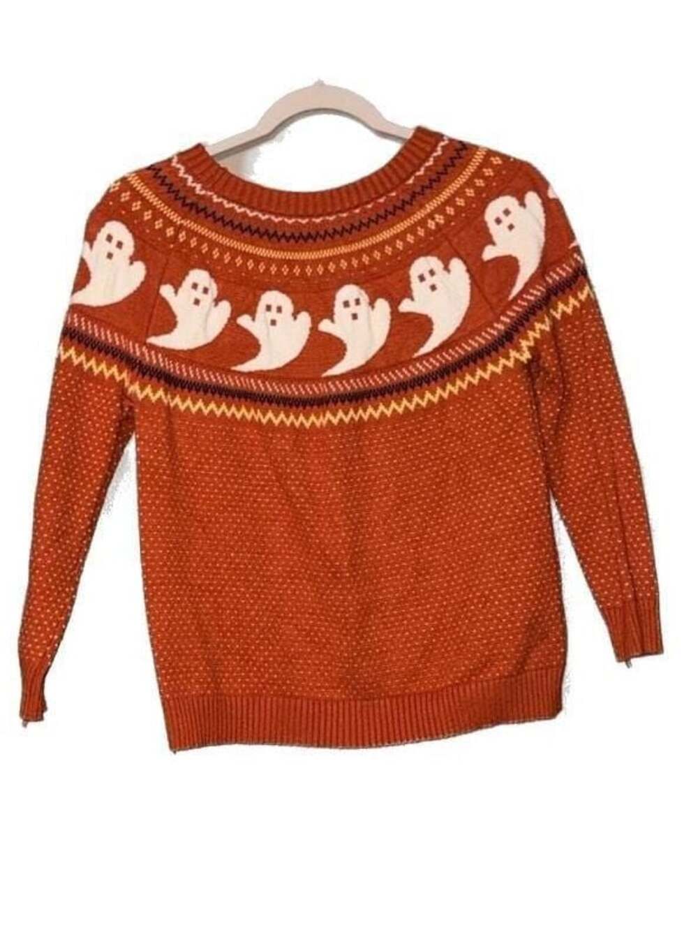 Women's Orange Ghost Yoke Crewneck Sweater